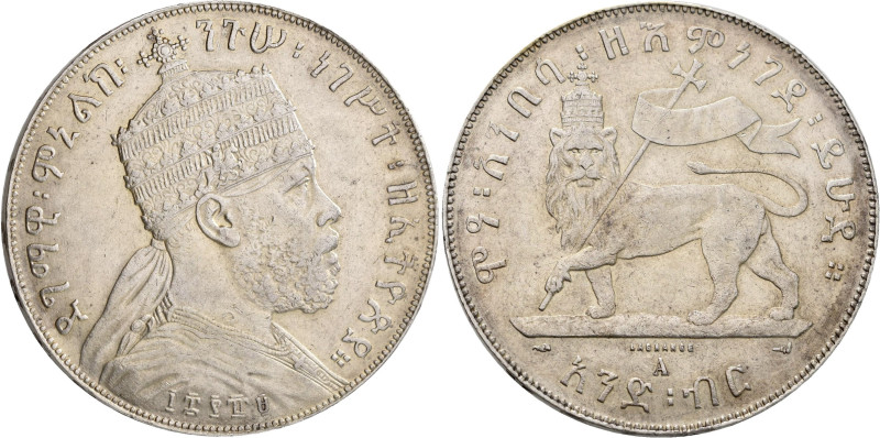 Äthiopien: Menelik II. 1889-1913: 1 Birr 1897 A (1889 EE). KM# 5. 28,13 g, fast ...