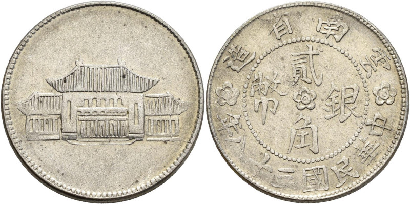 China: Provinz Yunnan, 20 Cents Jahr 38 (1949), Provincial capitol. KM# Y 493. S...