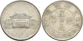 China: Provinz Yunnan, 20 Cents Jahr 38 (1949), Provincial capitol. KM# Y 493. Sehr schön.
 [differenzbesteuert]