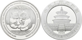 China - Volksrepublik: 10 Yuan 2009, China Panda 1 OZ Sonderausgabe 30 Jahre Panda Münzen. KM# 1891, polierte Platte.
 [differenzbesteuert]