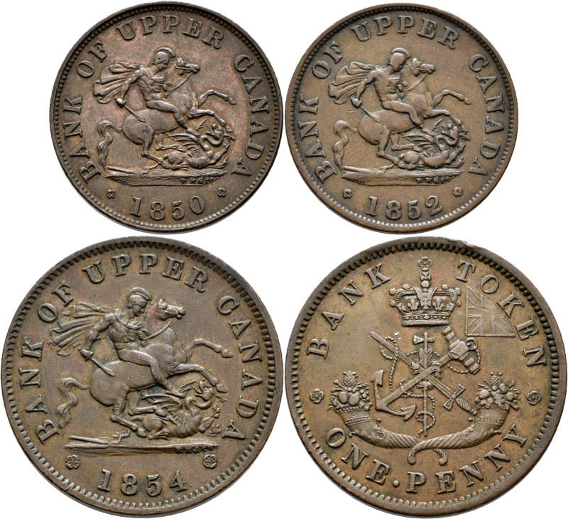 Kanada: Bank of Upper Canada, Bank Token 1 Penny 1854 / St. Georg Penny. KM# Tn ...