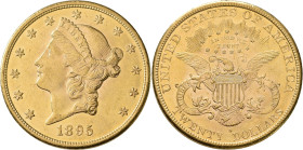 Vereinigte Staaten von Amerika: 20 Dollars 1895 S (Double Eagle - Liberty Head), KM# 74.3, Friedberg 178. 33,46 g, 900/1000 Gold. Kleine Kratzer, fast...