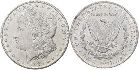 Vereinigte Staaten von Amerika: 1 Dollar 1884 CC (Carson City), Morgan Dollar, KM# 110, im Holder und Etui, mit kleiner Beschreibung. Vorzüglich - Ste...
