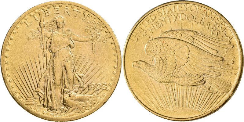 Vereinigte Staaten von Amerika: 20 Dollars 1908 (Double Eagle - Saint-Gaudens oh...