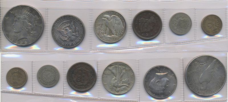 Vereinigte Staaten von Amerika: Kleines Lot 6 Stück, dabei Large Cent 1848, Indi...