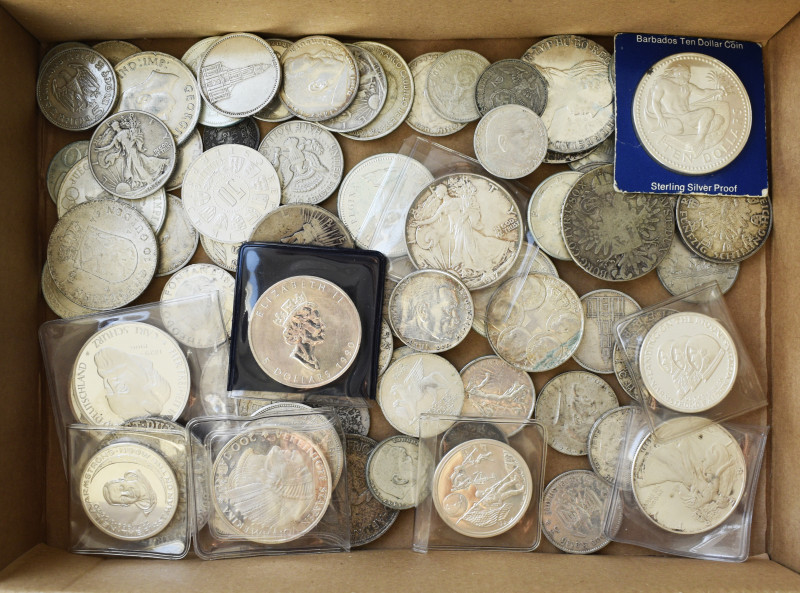 Alle Welt: Über 1 kg an Münzen aus Silber. Dabei Maria Theresia Taler, Schilling...