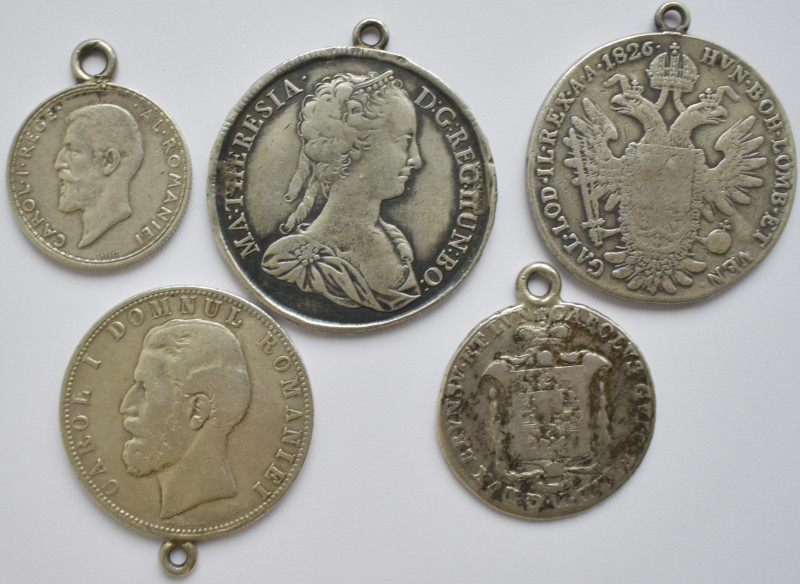 Alle Welt: Lot 5 Stück, Habsburg: Maria Theresia Taler 1842, Franz I. Taler 1826...