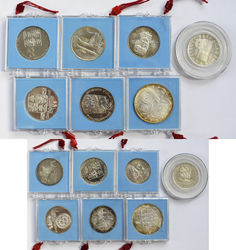 Tschechoslowakei: Lot 6 Münzen (5x100 + 1x10) und 1 Medaille (CEDOK) aus der CSS...