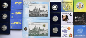 Spanien: Sammlung 15 x 10 Euro Gedenkmünzen in der höchsten Qualität polierte Platte, verschiedene Motive. Dabei noch ein Set mit 2 Euro Gedenkmünze u...