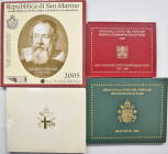 Euromünzen: Kleines Lot aus San Marino und Vatikan, dabei: 2 Euro 2005 Galilei, 2 Euro 2004 75 Jahre Vatikanstadt, KMS 2005 sowie Lire KMS 1979 (der l...
