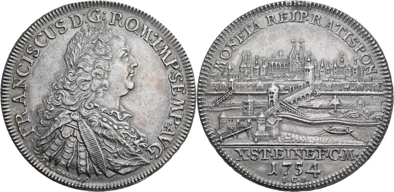 Altdeutschland und RDR bis 1800: Regensburg, Konventionstaler 1754, mit Titel Fr...