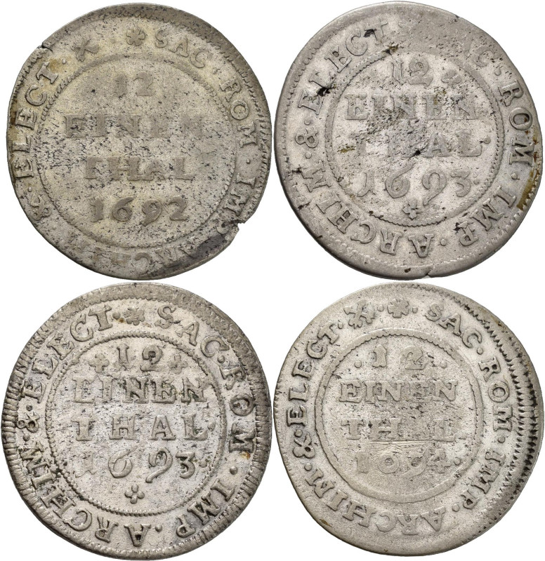 Altdeutschland und RDR bis 1800: Sachsen, Johann Georg IV. 1691-1694: 1/12 Taler...