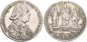 Altdeutschland und RDR bis 1800: Würzburg, Georg Karl von Fechenbach 1795 - 1802: 20 Kreuzer 1795 MM, Würzburg. Brustbild nach rechts Heilige Kilian, ...