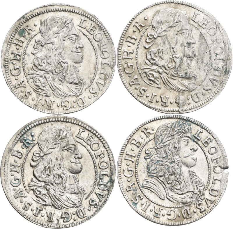 Haus Habsburg: Leopold I. 1657-1705: Lot 5 Stück, 3 Kreuzer 1670, 1675, 1677, 16...