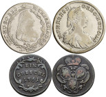 Haus Habsburg: Maria Theresia 1740-1780: Kleines Lot 3 Münzen, dabei Greschl 1761, 15 Kreuzer 1745 KB (Kremnitz) sowie 20 Kreuzer 1779 B S.K. P.D. (Kr...