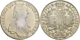Haus Habsburg: Maria Theresia 1740-1780: Taler 1758, 27,9 g, Herinek 453, Davenport 1121. Feine Kratzer, fast vorzüglich / vorzüglich.
 [differenzbes...