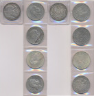 Umlaufmünzen 2 Mark bis 5 Mark: Kleines Lot 5 x 5 Mark, dabei 1 x Baden, 1 x Sachsen und 3 x Preußen.
 [zzgl. 7 % Importspesen]