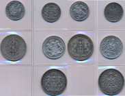 Hamburg: Typensammlung 5 Silbermünzen 2 Mark bis 5 Mark. Überwiegend sehr schön.
 [differenzbesteuert]