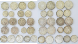 Preußen: Lot 21 Münzen aus Preußen, dabei 3 x 2 Mark, 5 x 3 Mark und 13 x 5 Mark. Diverse Jahrgänge und Erhaltungen.
 [differenzbesteuert]