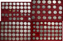 Bundesrepublik Deutschland 1948-2001: Münzkoffer mit über 200 Münzen auf 6 Einlagen verteilt, größtenteils DM Gedenkmünzen, bisschen Kaiserreich, Drit...