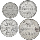 Kolonien und Nebengebiete: Oberbefehlshaber Ost: 1 Kopeke 1916 A, (J. 601), 2 Kopeken 1916 J, (J. 602) sowie 3 Kopeken 1916 J (J. 603). Nur sehr leich...