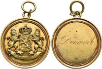 Medaillen alle Welt: Niederlande: Vergoldete Militärmedaille o. J. ”MAINTIENDRAI”, mit rückseitiger Gravur ”Dormael”, 52,4 mm, 40 g, fleckig, sehr sch...