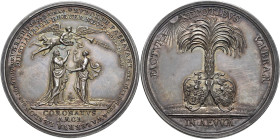 Medaillen Deutschland - Geographisch: Frankfurt: Silbermedaille 1747 von J. L. Oexlein, auf die Goldene Hochzeit des Frankfurter Kaufmanns Rudolf Pass...