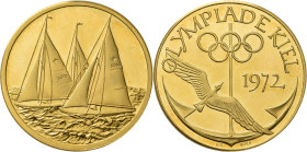 Medaillen Deutschland - Geographisch: Kiel: Olympische Spiele 1972 in München, Goldmedaille auf die Segelwettbewerbe in Kiel.
 [differenzbesteuert]