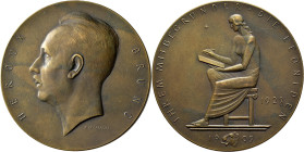 Medaillen Deutschland - Geographisch: Leipzig: Bronzemedaille 1928 (Bruno Eyermann), auf das Leonidenfest des Leipziger Künstlerbundes. Kopf des Lehre...