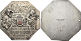 Medaillen Deutschland - Geographisch: Rothenburg ob der Tauber: Oktonale einseitige versilberte Bronzeplakette 1931, auf das Gedächtnisjahr an den 'Me...
