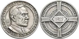 Medaillen Deutschland - Geographisch: Rottenburg-Bistum: Silbermedaille 1927, signiert ”KT”, auf Bischof Dr. Paul Wilhelm von Keppler (1852-1926). Ran...