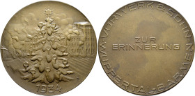 Medaillen Deutschland - Geographisch: Wuppertal-Barmen: Bronzemedaille 1934, auf den Brand der Firma Vorwerk & Sohn in Barmen am Weihnachtsabend 1934,...