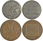 Medaillen Deutschland - Geographisch: Zwickau: Lot 2 Stück, Bronzemedaille 1909 von Lauer, Kaufmännischer Verein, Für 25 Jahre treuer Mitgliedschaft, ...