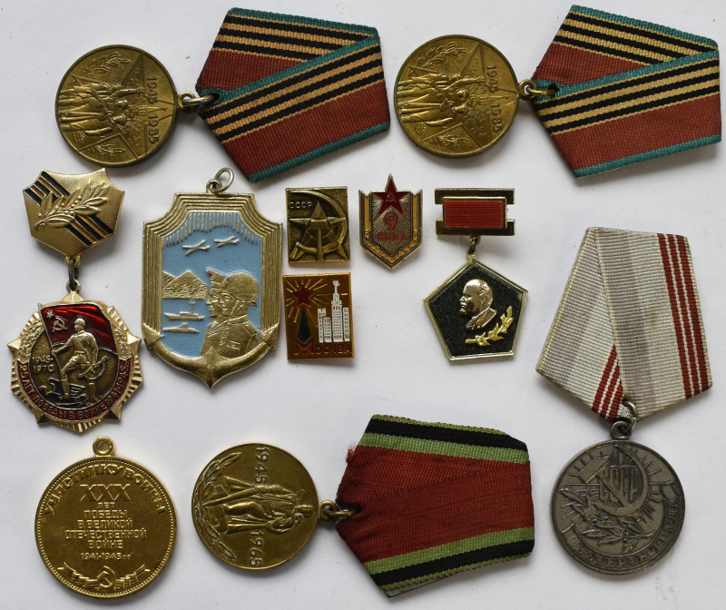 Orden & Ehrenzeichen: UdSSR: Kleines Lot mit 11 Orden / Abzeichen / PIN's aus de...