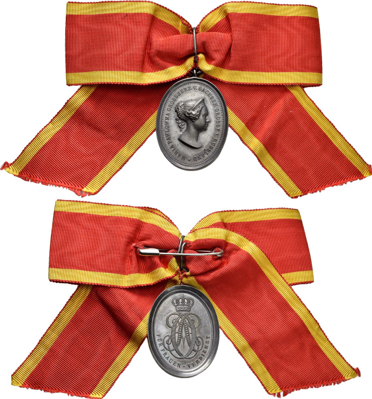 Orden & Ehrenzeichen: Tragbare ovale Medaille unsigniert, o.J. Ehrenzeichen für ...