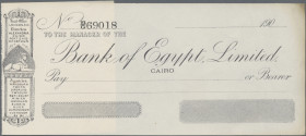 Ägypten, Scheck-Blanko der Bank of Egypt Limited 190x mit Kontrollabschnitt.
 [differenzbesteuert]