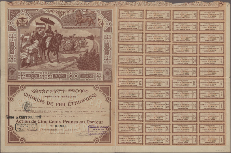 Äthiopien, Compagnie Imperiale des Chemins de Fer Ethiopiens, Aktie der Kaiserli...