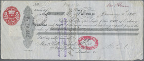Australien, Scheck / Wechsel Melbourne 1898 über 80 Pounds und 18 Schillings.
 [differenzbesteuert]