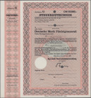 Deutschland, Steuergutschein, Bayerische Staatsschuldenverwaltung, 50.000 DM 1957, blanko mit Loch-Entwertung.
 [differenzbesteuert]