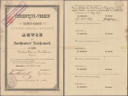 Deutschland, Vincentius-Verein in Baden-Baden AG, Namens-Aktie 200 Mark 14. Oktober 1881. Gründeraktie (Auflage 500, R 9). Hübsche Umrandung, Original...