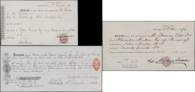 England, 3 different receipts for interest payments, Edinburgh 1872 / 1894.
 [differenzbesteuert]