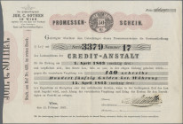 Österreich-Ungarn, Wien. Promessenschein des Lottoanlehens der Credit-Anstalt über 150 Gulden österreichischer Währung vom 15. April 1863.
 [differen...
