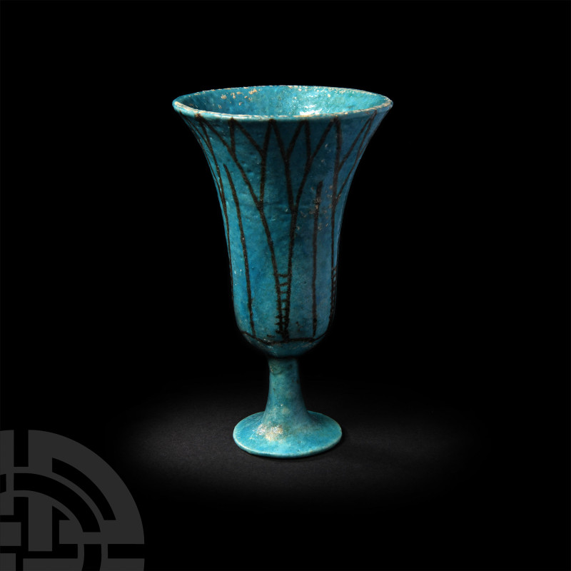 Egyptian Blue-Glazed Faience Chalice
Early Third Intermediate Period, circa 105...