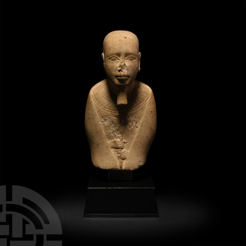 Egyptian Bust of Ptah
Late Period, 26th-30th Dynasty, circa 664-343 B.C. A whit...
