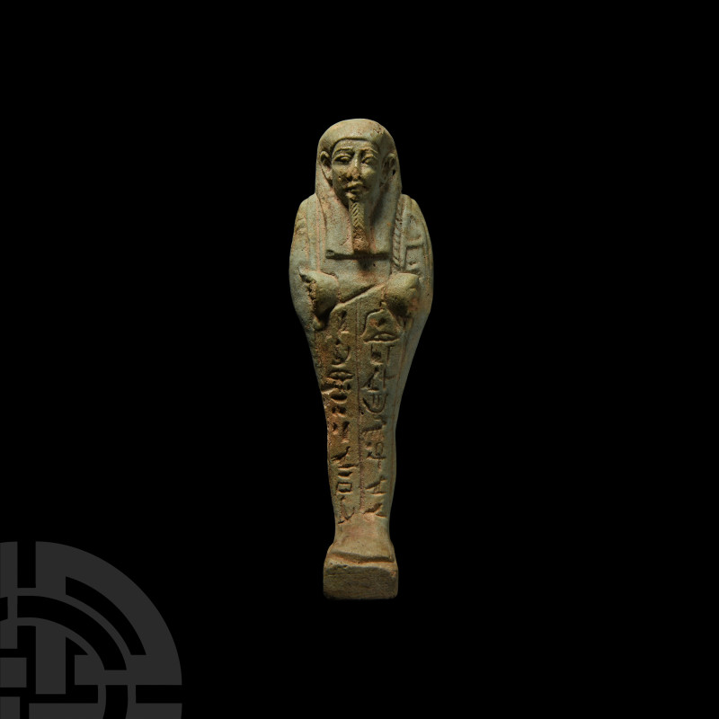 Egyptian Pale Blue Shabti for an Imy-Khent Priest
Late Period, 30th Dynasty, ci...