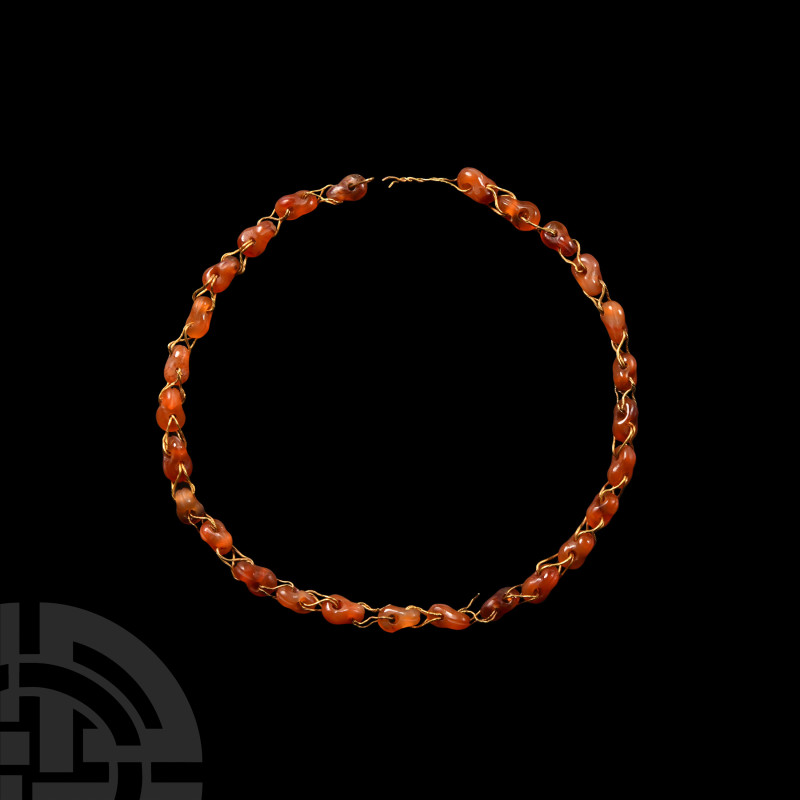 Greek Gold and Carnelian Necklace
1st century B.C.-1st century A.D. A section o...