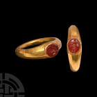 Roman Gold ring with Winged Eros Gemstone
