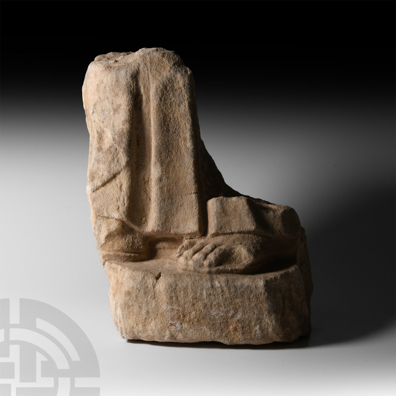 Roman Marble Statue Fragment with Feet
1st-2nd century A.D. A marble statue fra...