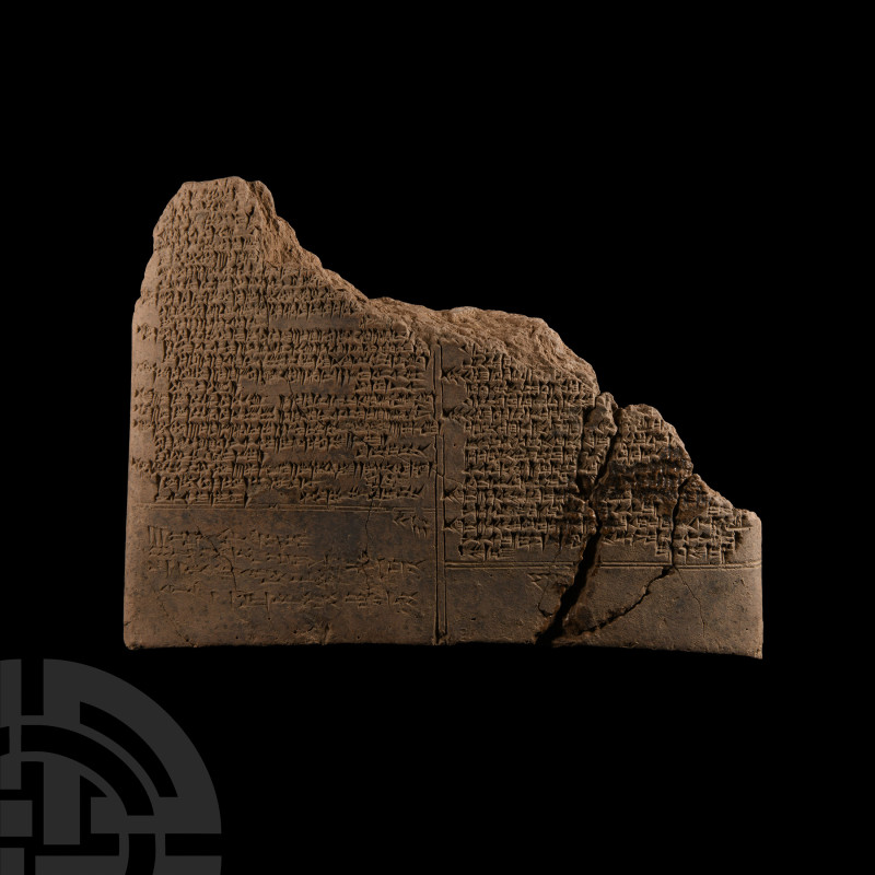 Large Babylonian Cuneiform Tablet Fragment Concerning the Study of the Sacrifici...