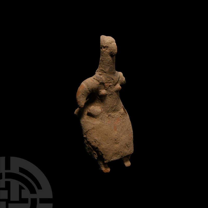 Chalcolithic Female Figurine
Circa 3rd millennium B.C. A ceramic figure of a se...